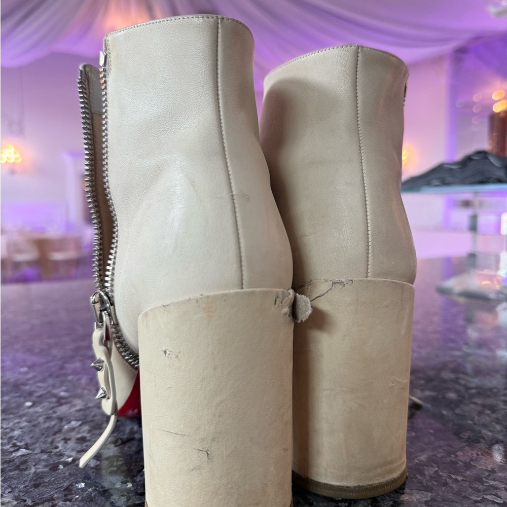 Elegant Cream Ankle Boots